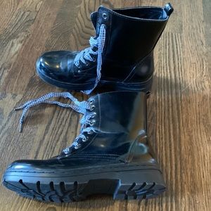 Black “leather” boots